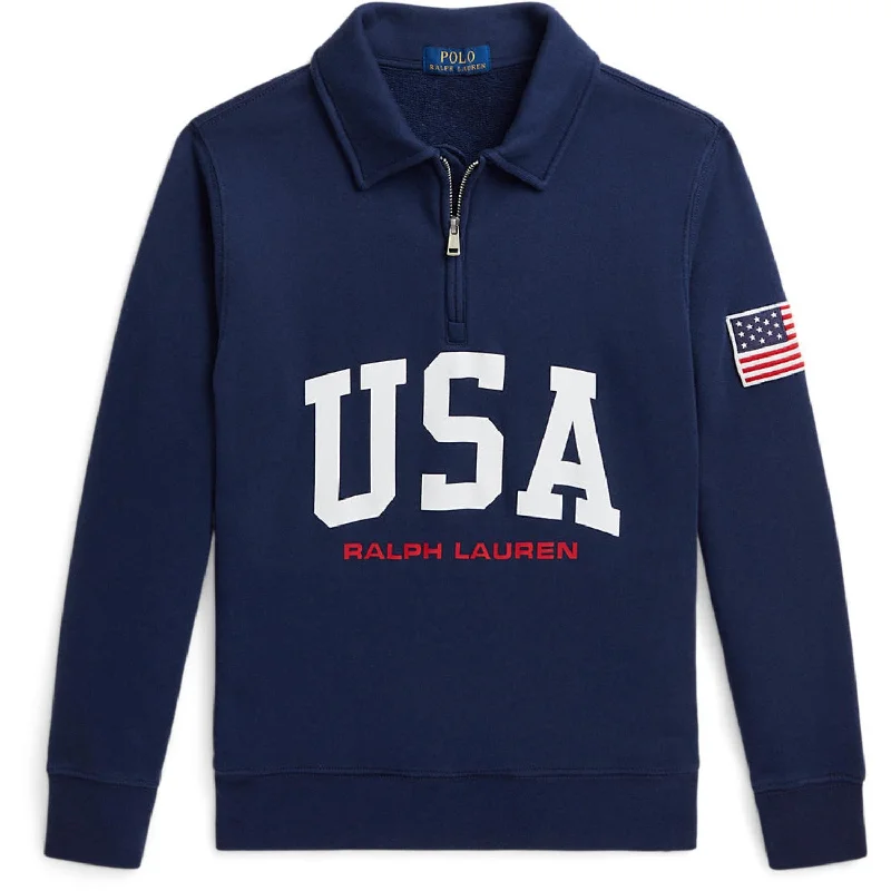 Simple Looks Polo Ralph Lauren Spring Navy Sweatshirt