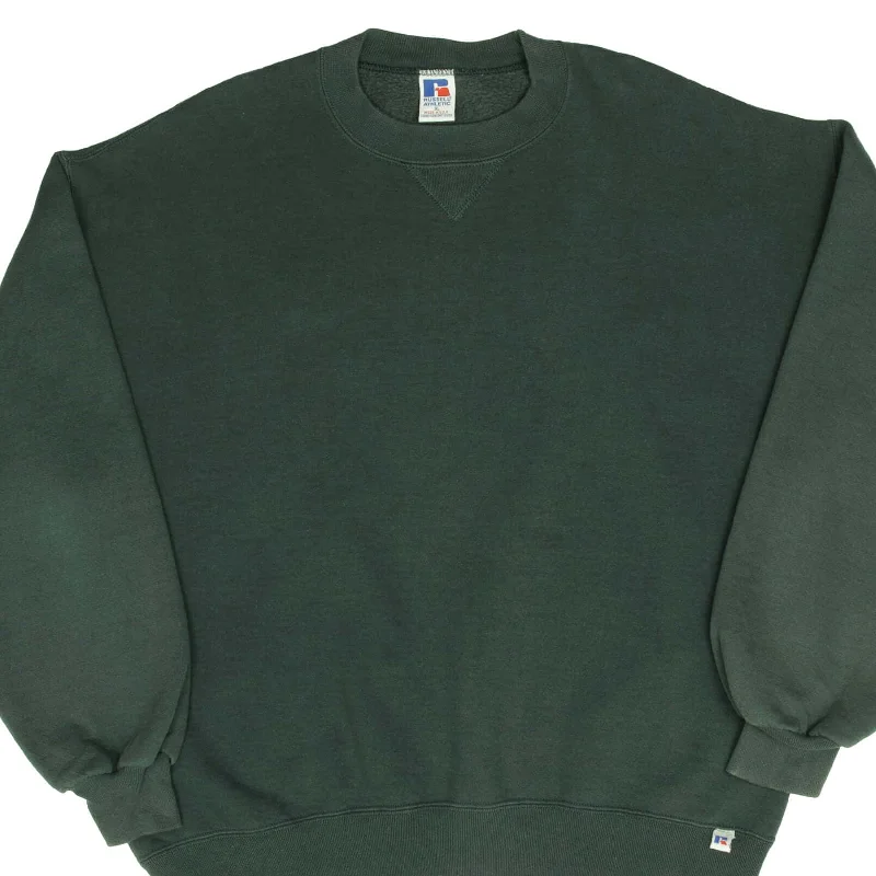 Sports Series VINTAGE RUSSELL ATHLETIC BLANK PINE GREEN SWEATSHIRT 1990S XL MADE IN USA Sports Series VINTAGE RUSSELL ATHLETIC BLANK PINE GREEN SWEATSHIRT 1990S XL MADE IN USA