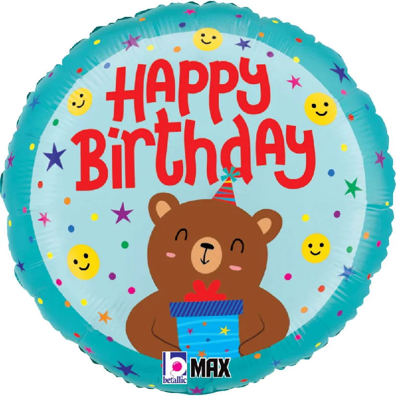 Simple Chic 18 inch HAPPY BIRTHDAY SMILEY BEAR