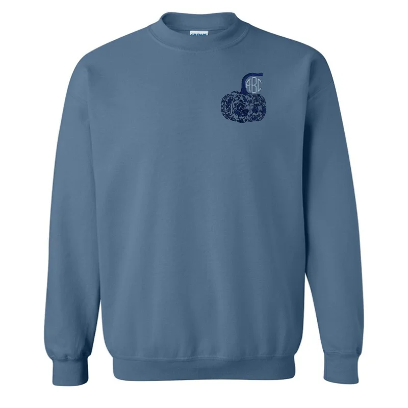 Easygoing Style Monogrammed 'Chinoiserie Pumpkin' Crewneck Sweatshirt