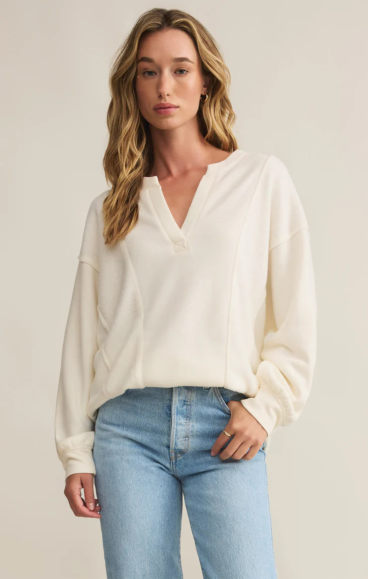 Relaxed Tops Out of Towner Sweatshirt - Sea Salt