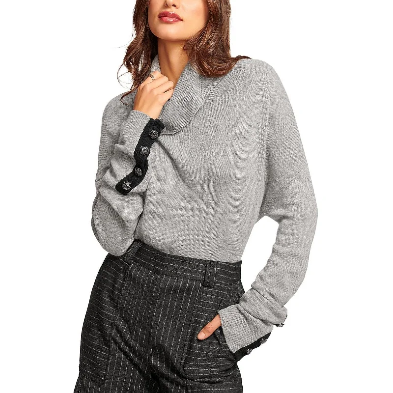 Sports Design Brianna Womens Ribbed Trim Pullover Turtleneck Sweater