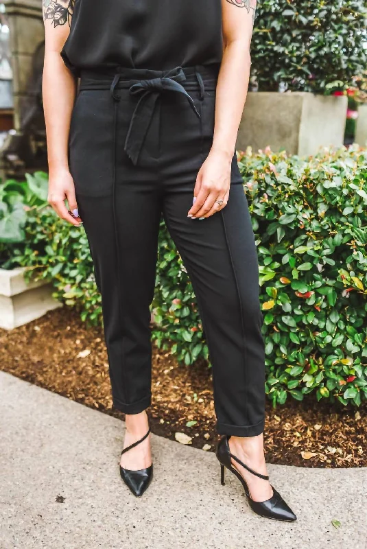Fashion Classic Tegan Paperbag Trousers In Black