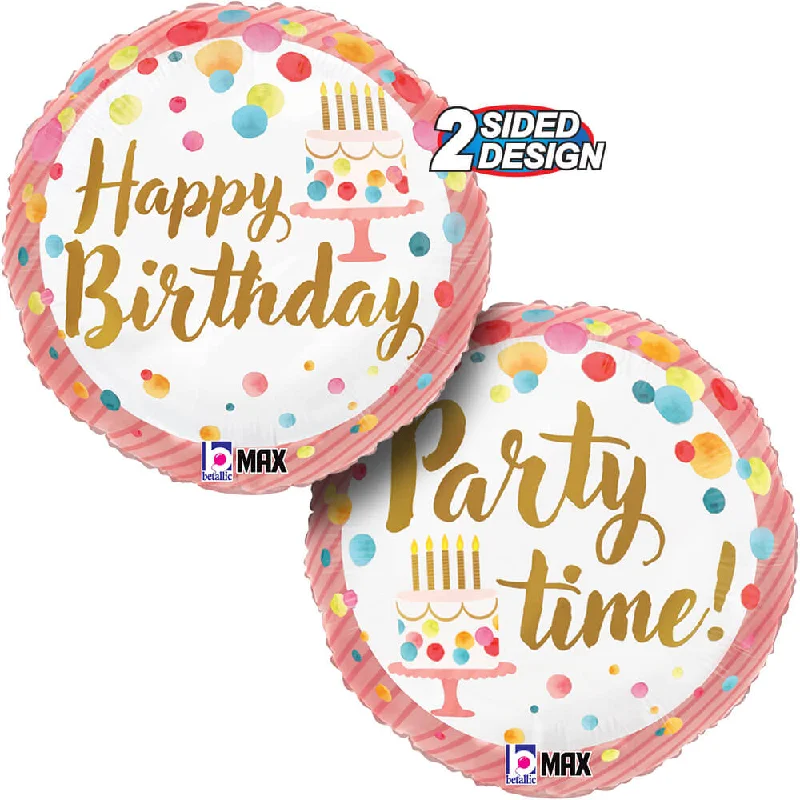 Comfortable Jeans 18 inch HAPPY BIRTHDAY SATIN PINK PARTY