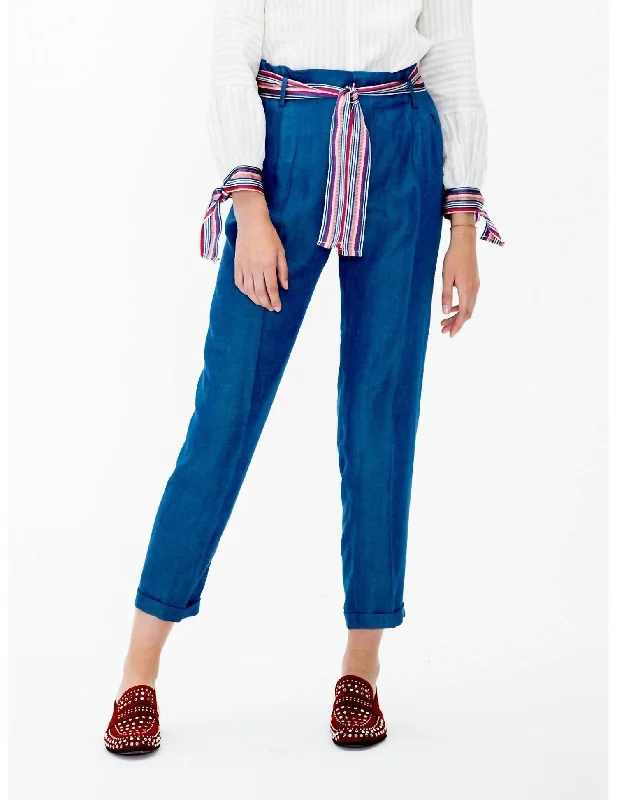 Comfortable Wear Mily Trousers In Blue Lyocell