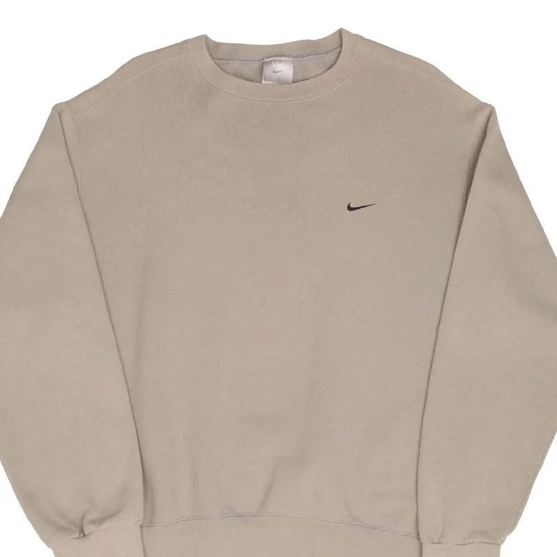 Cozy Vibes VINTAGE NIKE CLASSIC SWOOSH BEIGE SWEATSHIRT 2000S SIZE LARGE MADE IN USA