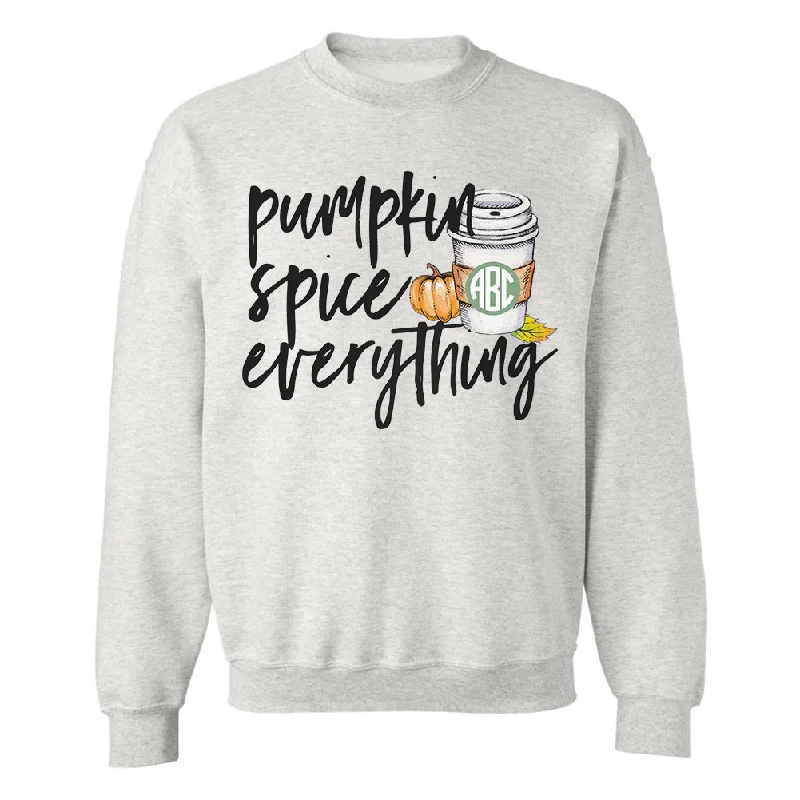 Exquisite Fabrics Monogrammed 'Pumpkin Spice Everything' Crewneck Sweatshirt