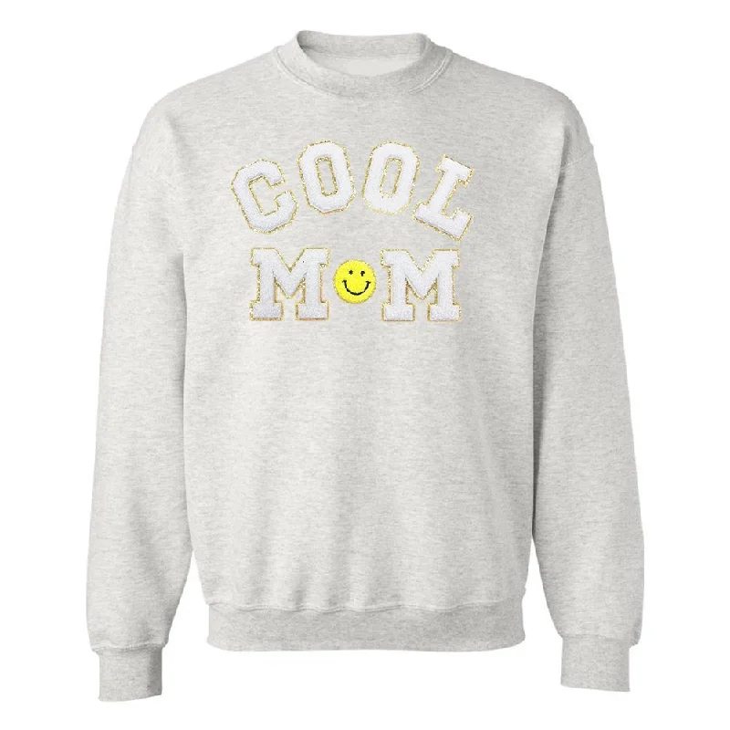 Relaxed Tops Cool Mom Letter Patch Sweatshirt