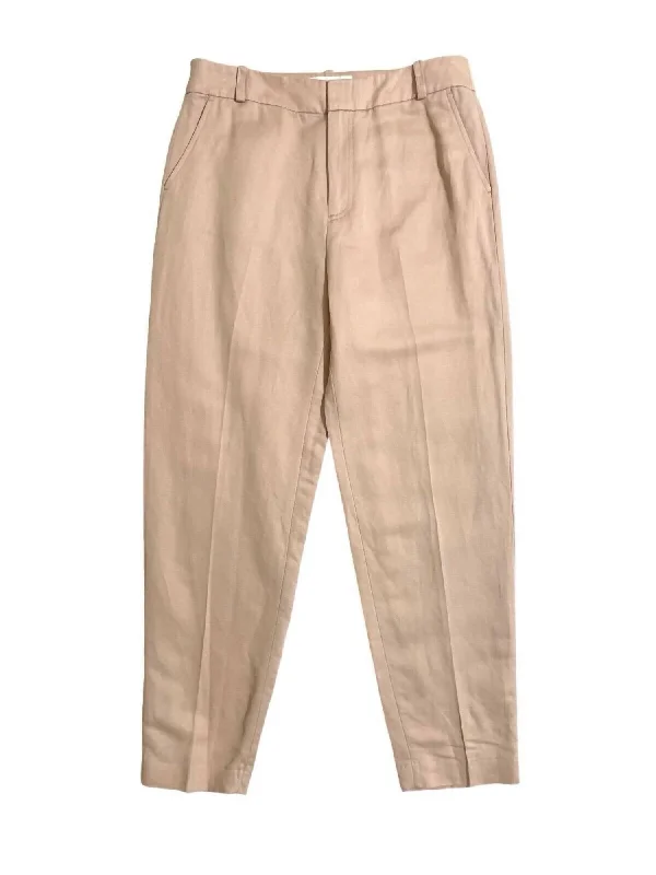 Lazy Style Women's Linen Blend Lady Pants In Tan