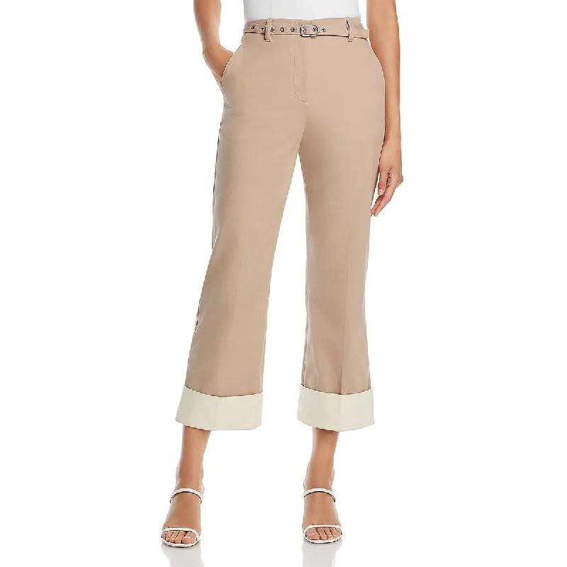 Trendy Looks Panama Womens Kick Flare Cuffed Ankle Pants
