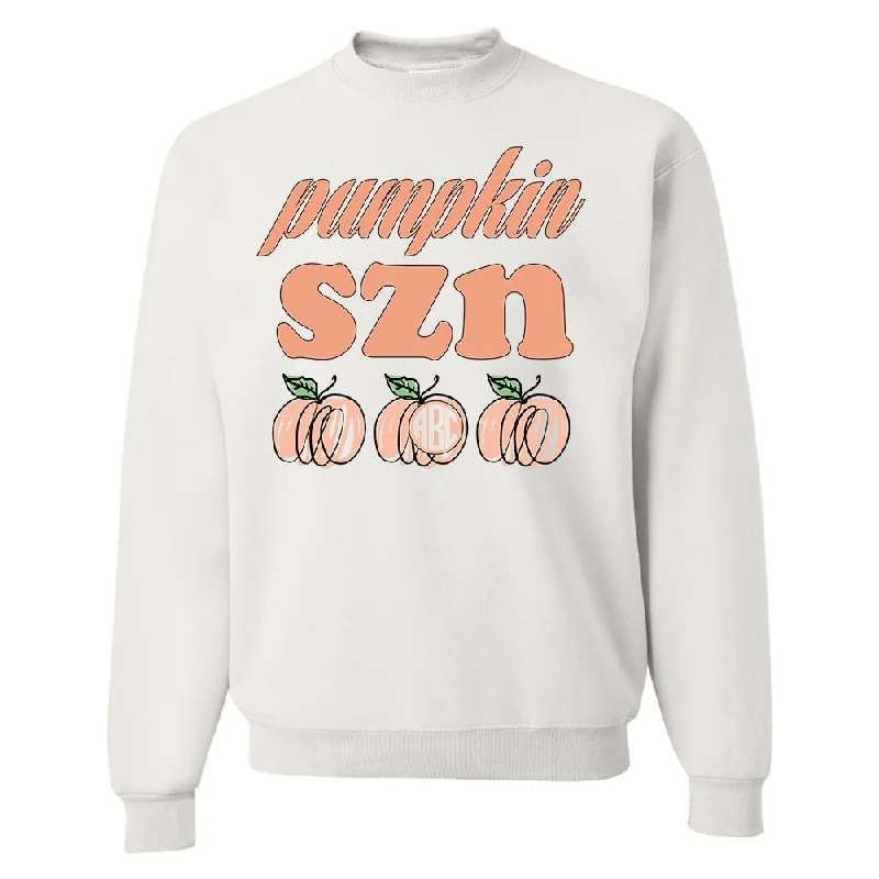 Short Design Monogrammed 'Pumpkin SZN' Crewneck Sweatshirt
