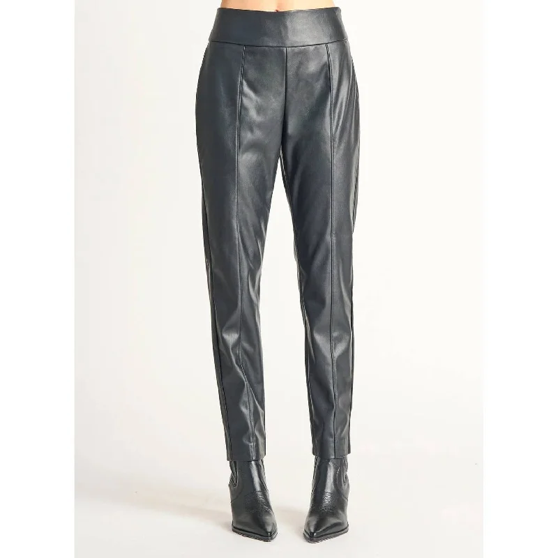 Soft Wear Slim Vegan Leather Pants In Black