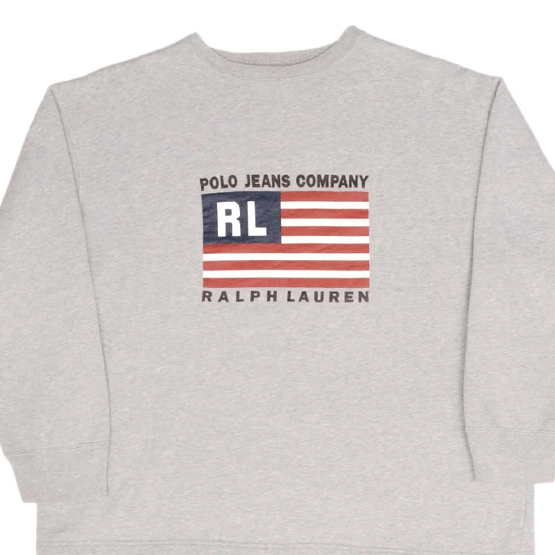 Comfortable Sweaters VINTAGE POLO JEANS COMPANY RALPH LAUREN US FLAG SWEATSHIRT 1990S SIZE SMALL