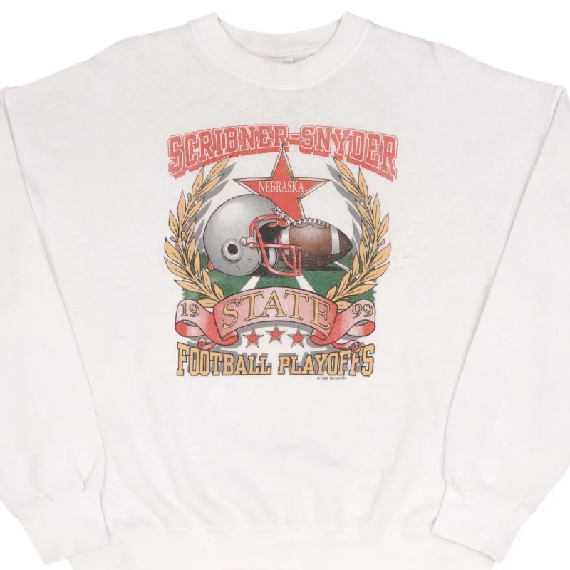 Elegant Style VINTAGE NCAA NEBRASKA STATE FOOTBALL PLAYOFF  1999 SWEATSHIRT SIZE XL