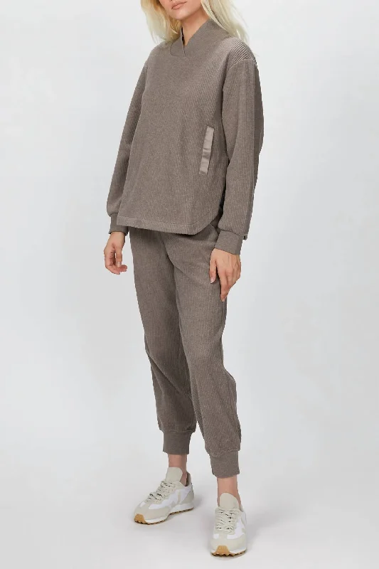 Fashionable In The Times Chaucer Pant In Mink Marl
