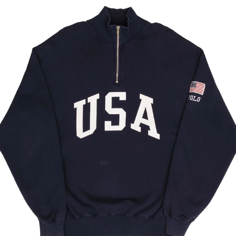 Economic Outlook VINTAGE POLO SPORT RALPH LAUREN USA QUARTER ZIP SWEATSHIRT 1990S SIZE LARGE Economic Outlook VINTAGE POLO SPORT RALPH LAUREN USA QUARTER ZIP SWEATSHIRT 1990S SIZE LARGE