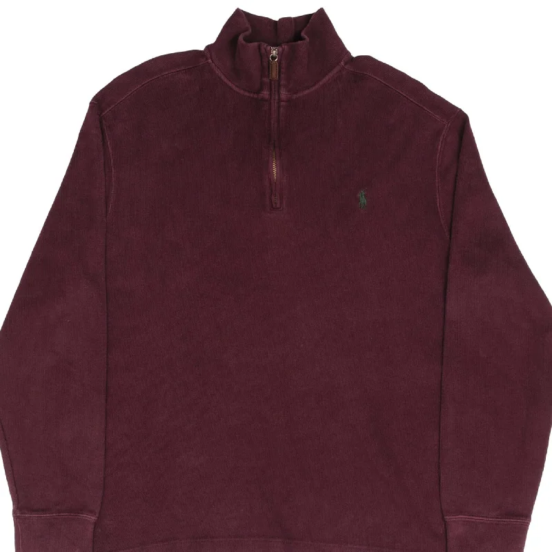 Fashion Style VINTAGE POLO RALPH LAUREN BURGUNDY QUARTER 1/4 ZIP SWEATER 1990S SIZE LARGE Fashion Style VINTAGE POLO RALPH LAUREN BURGUNDY QUARTER 1/4 ZIP SWEATER 1990S SIZE LARGE