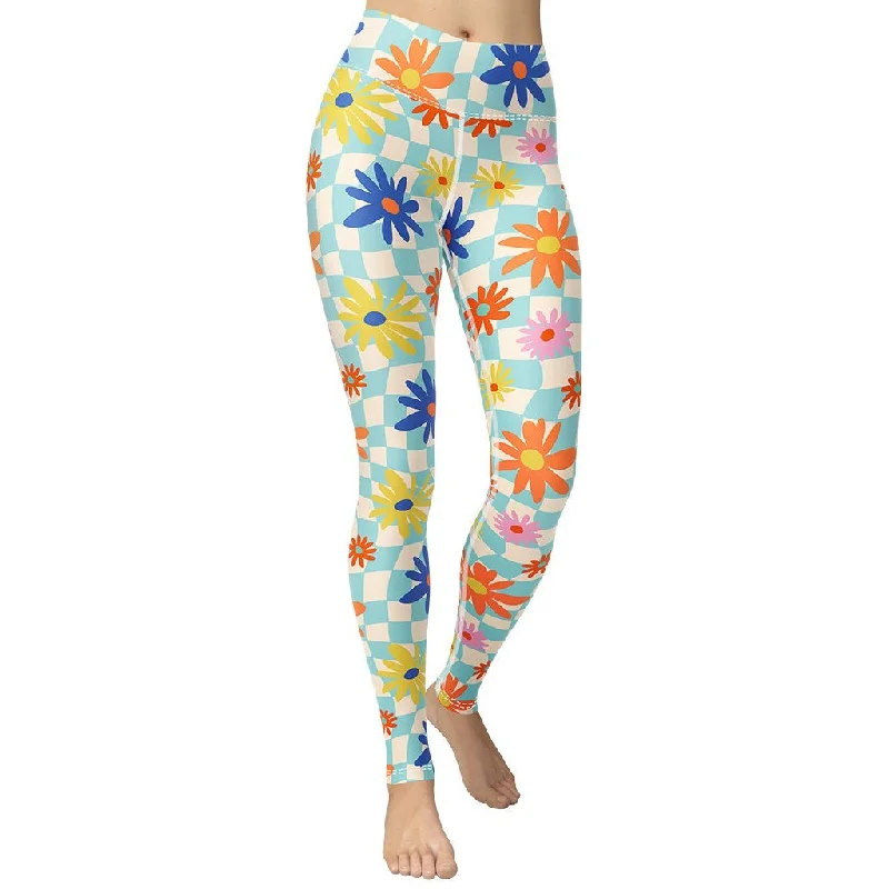 Fresh And Natural Retro Daisy Yoga Leggings