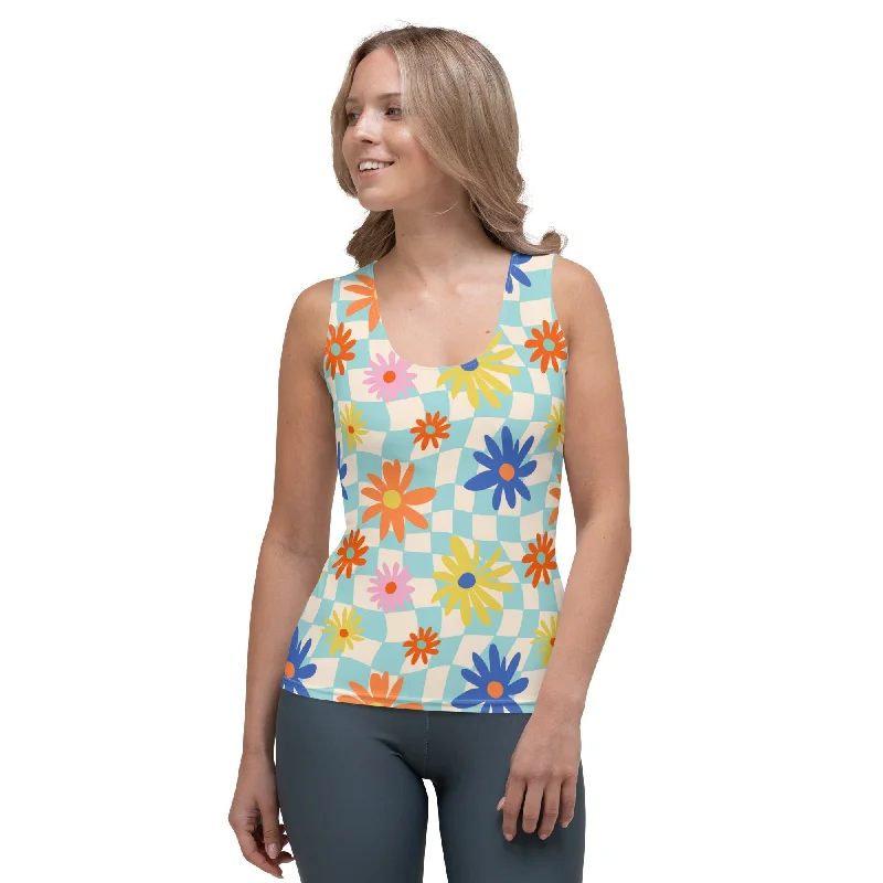 Comfortable And Simple Retro Daisy Tank Top
