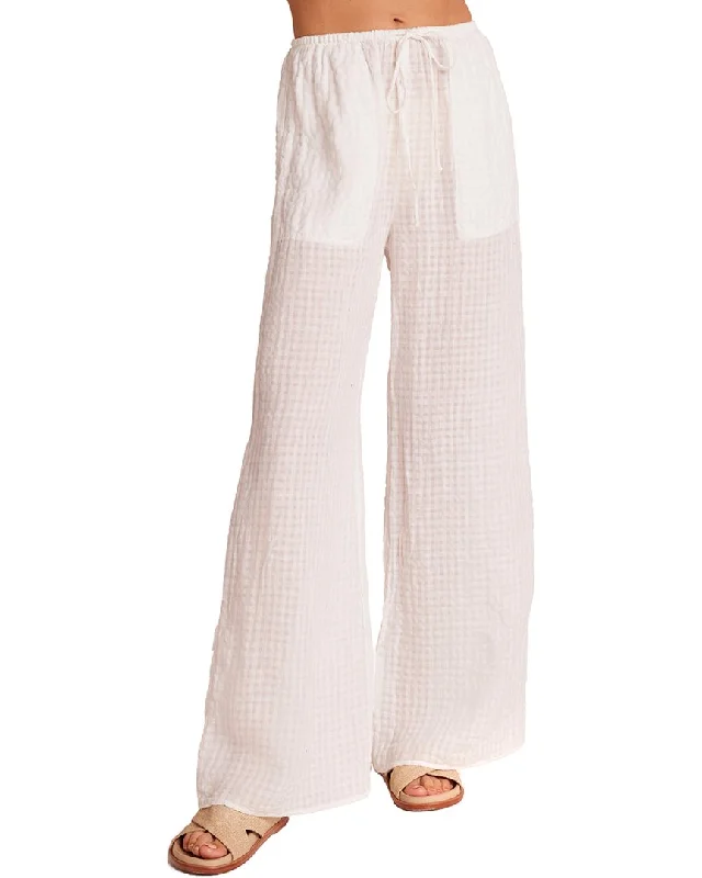 Knitted Design Bella Dahl Wide Leg Pocket Beach Linen-Blend Pant