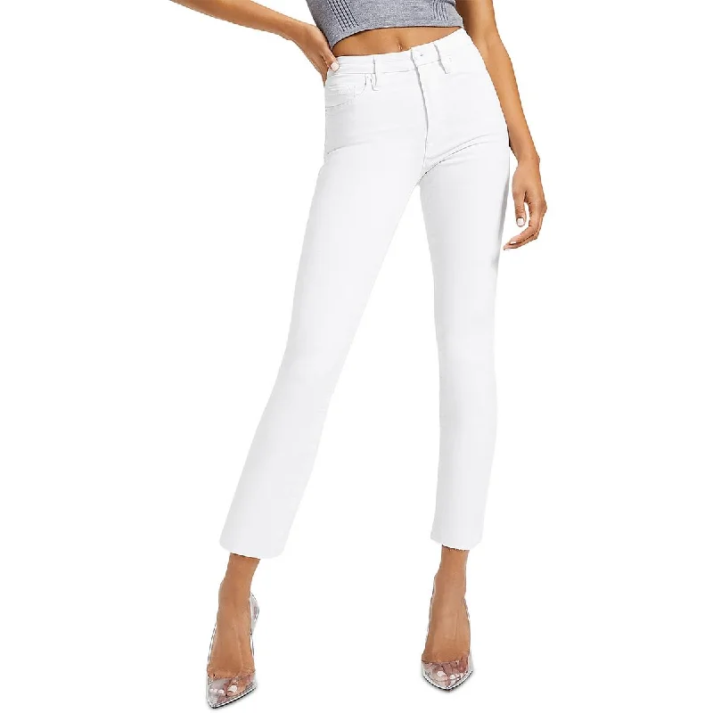 Cozy Lifestyle Womens Hight Rise Raw Hem Straight Leg Jeans