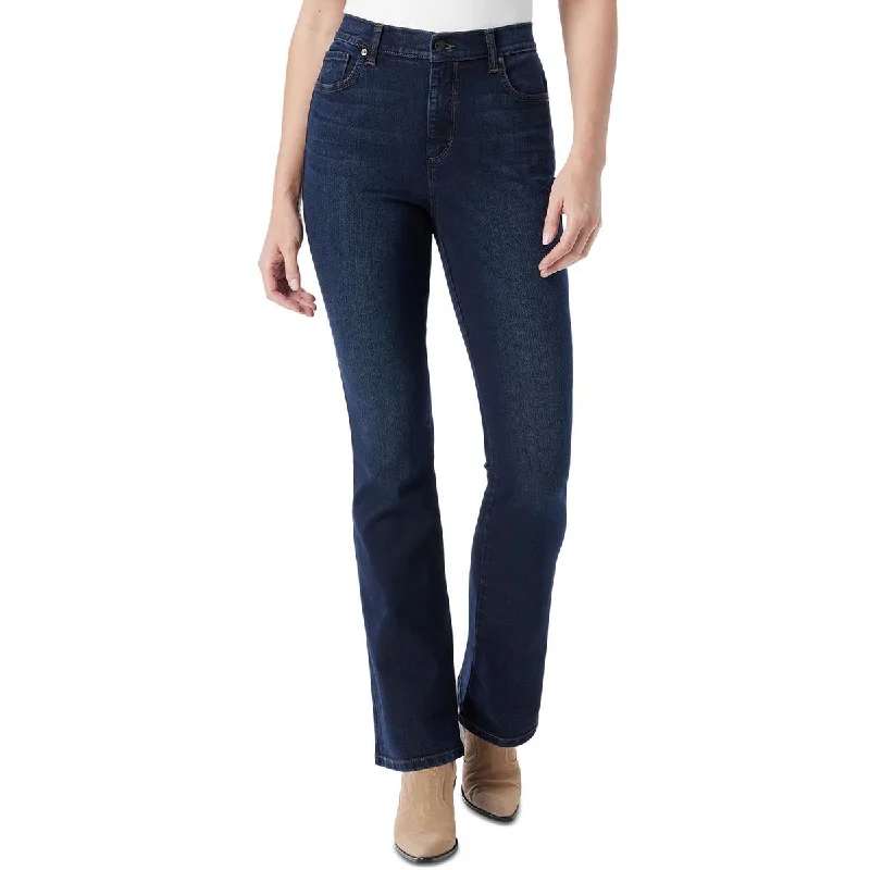 Classic Style Womens Pocket Denim Bootcut Pants
