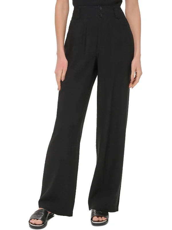 Trendy Comfort Wear Womens High Rise Solid Wide Leg Pants