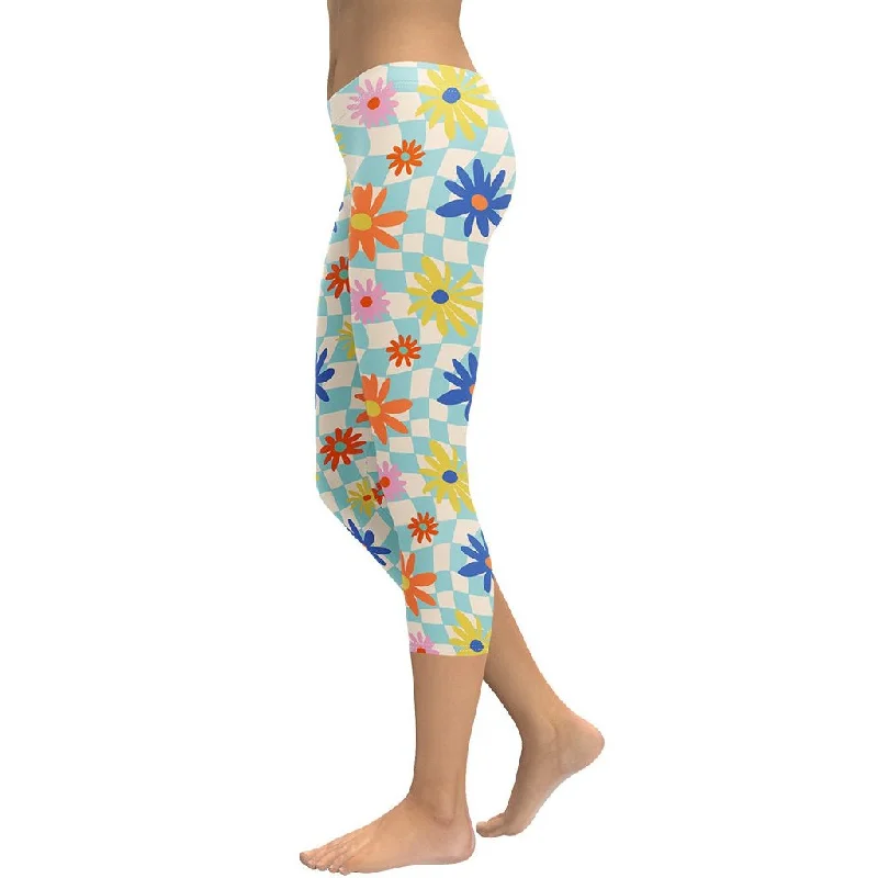 High-end Fabrics Retro Daisy Capris