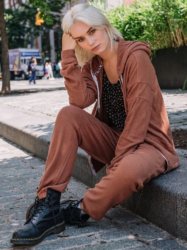 Fresh And Capable Lived In Lounge Fleece Pants - Dark Clay