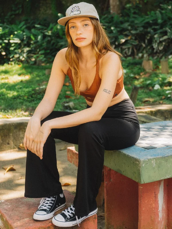 Urban Sense Lived in Lounge Flare Leggings - Black