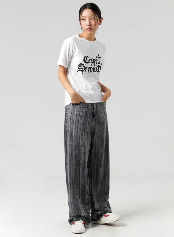 Elegant And Casual Stripe Baggy Jeans CL325