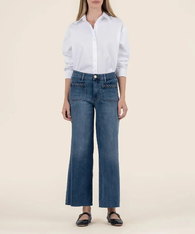 Personalized Clothing Meg High Rise Wide Leg Jean In Fame W/dk Base Wash
