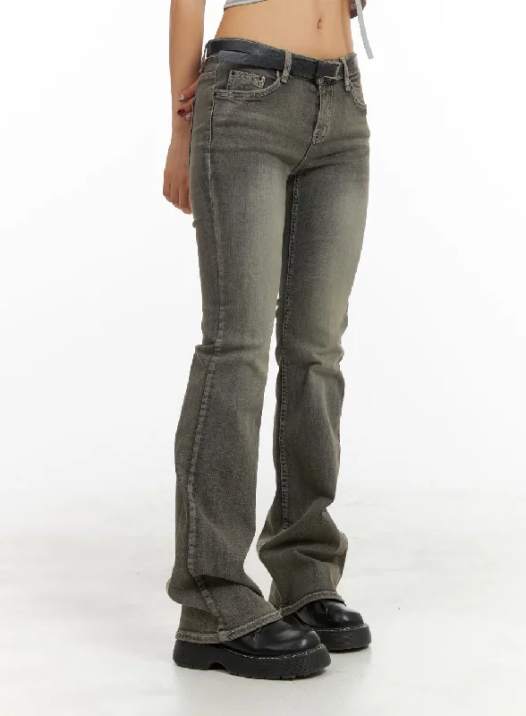 Comfortable And Casual Low Rise Bootcut Jeans CA416