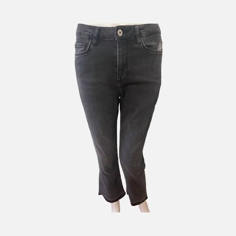 Personalized Wear Crop Boot Cut Jeans In Black