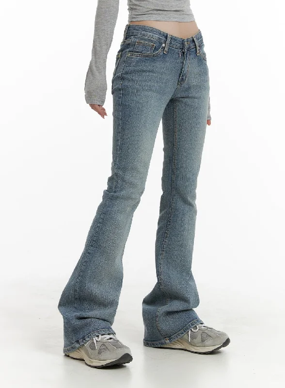 Soft And Comfortable Low Waist Bootcut Jeans CA402