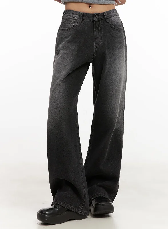 European And American Style Sofia Washed Wide-Leg Jeans CJ507