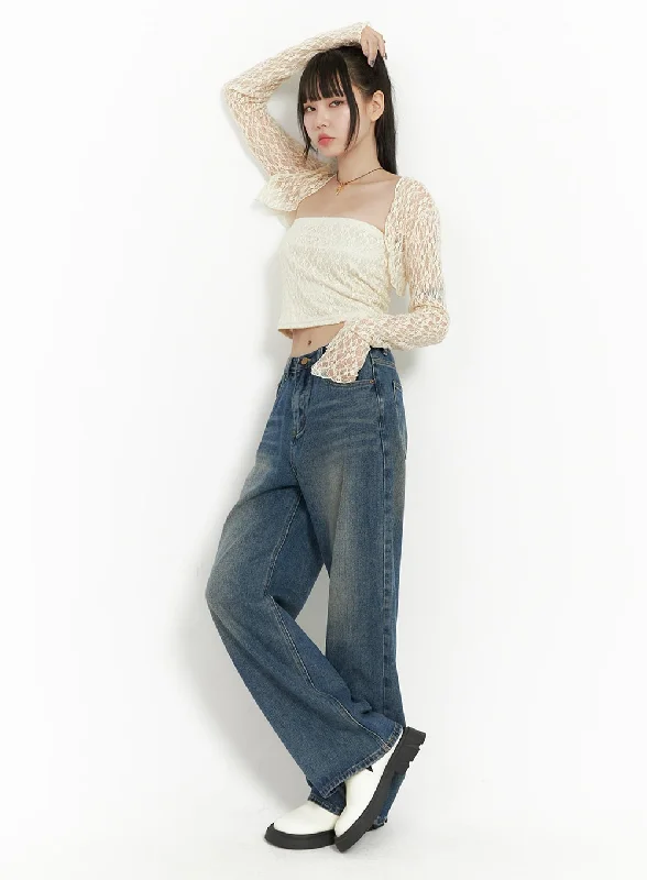Creative Prints Marine Denim Wide Leg Pants OO401