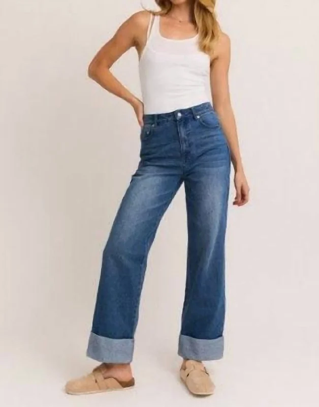 Elegant Design Each Their Own Cuffed Denim Pant In Blue