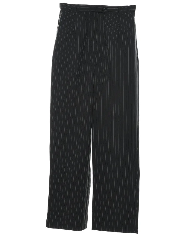 Luxury Style Black & White Casual Pinstriped Trousers - W28 L31