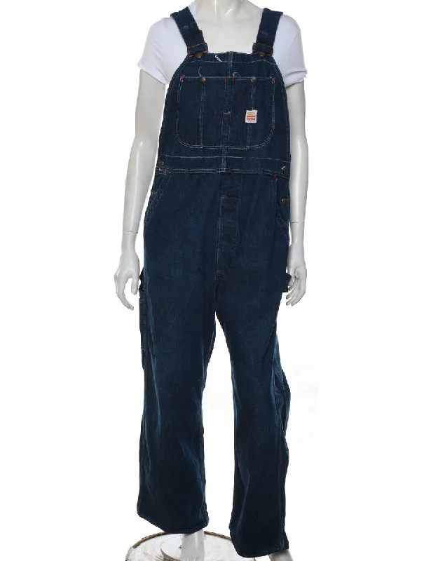 British Style Dark Wash Dungarees - W40 L29