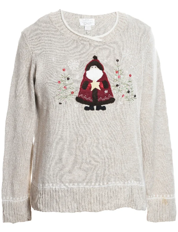 Easygoing Fashion Festive Print Christmas Jumper - M
