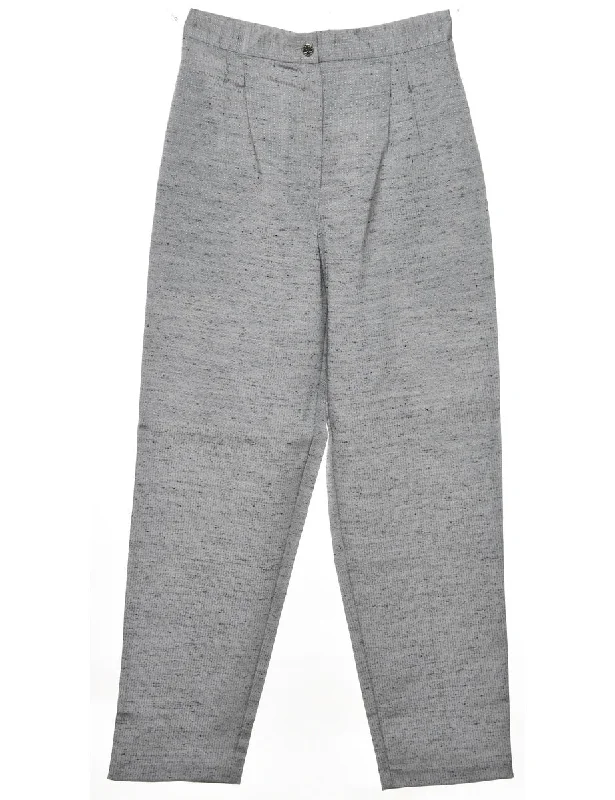 French Style Grey Tapered Trousers - W26 L30