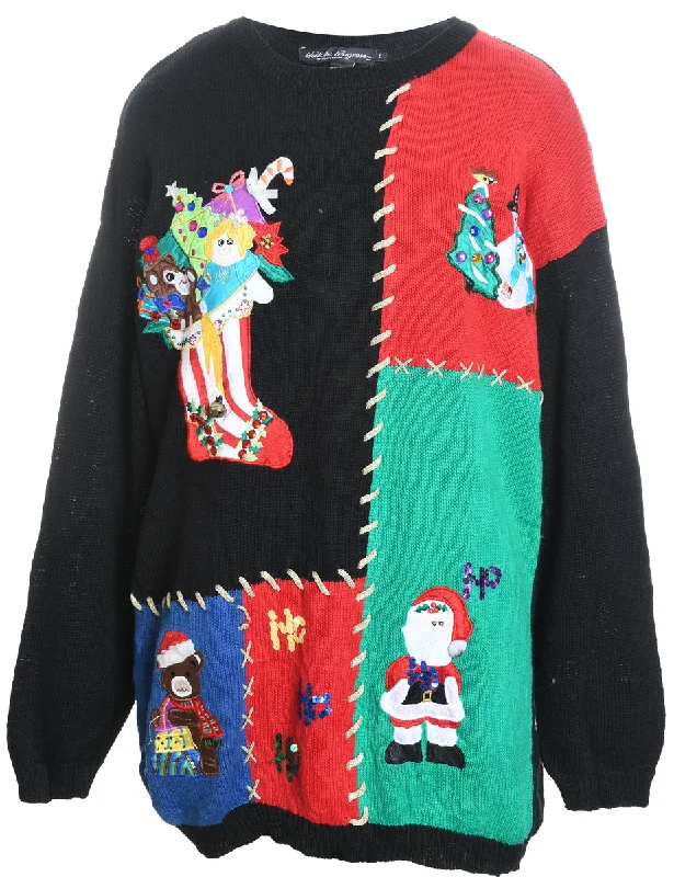 Smart Casuals Multi-Colour Knit Christmas Jumper - L