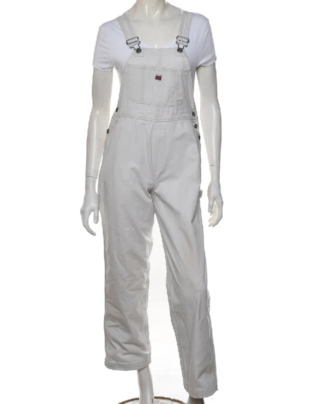 Fashion Classic Off White Pinafore Dungarees - W34 L30