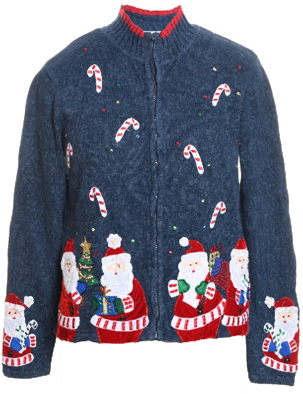 Soft Layers Santa Claus Christmas Cardigan - M