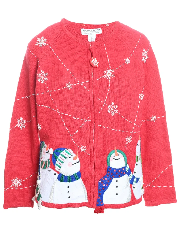 New Products Snowman Christmas Cardigan - M
