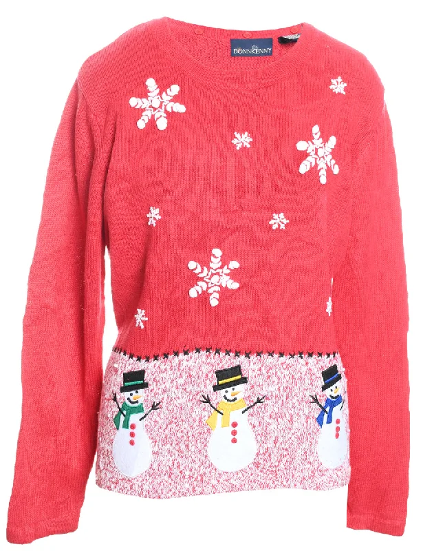 Comfortable Design Snowman Christmas Jumper - L