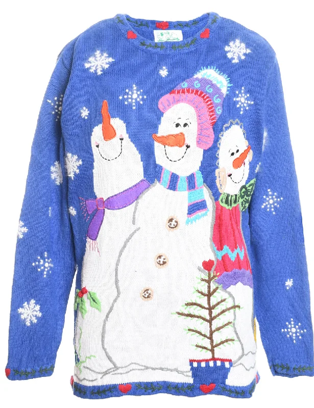 Fashion Must-have Snowman Christmas Jumper - M