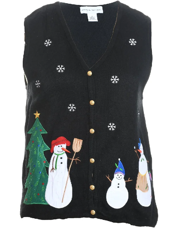 Sporty Wear Snowman Christmas Vest - M