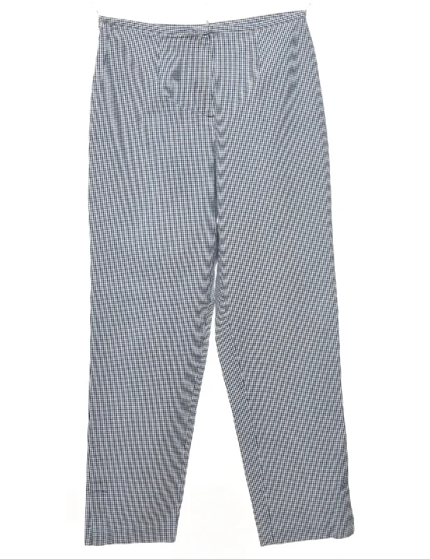 Celebrity Style Tapered Checked Trousers - W28 L28